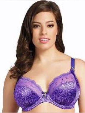 Elomi Jocelyn purple underwire adjustable strap bra, size 34L.